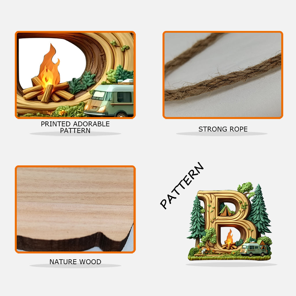 Camping Letter - Personalized Camping Custom Shaped Wood Sign