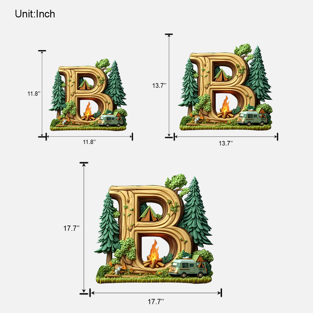 Camping Letter - Personalized Camping Custom Shaped Wood Sign