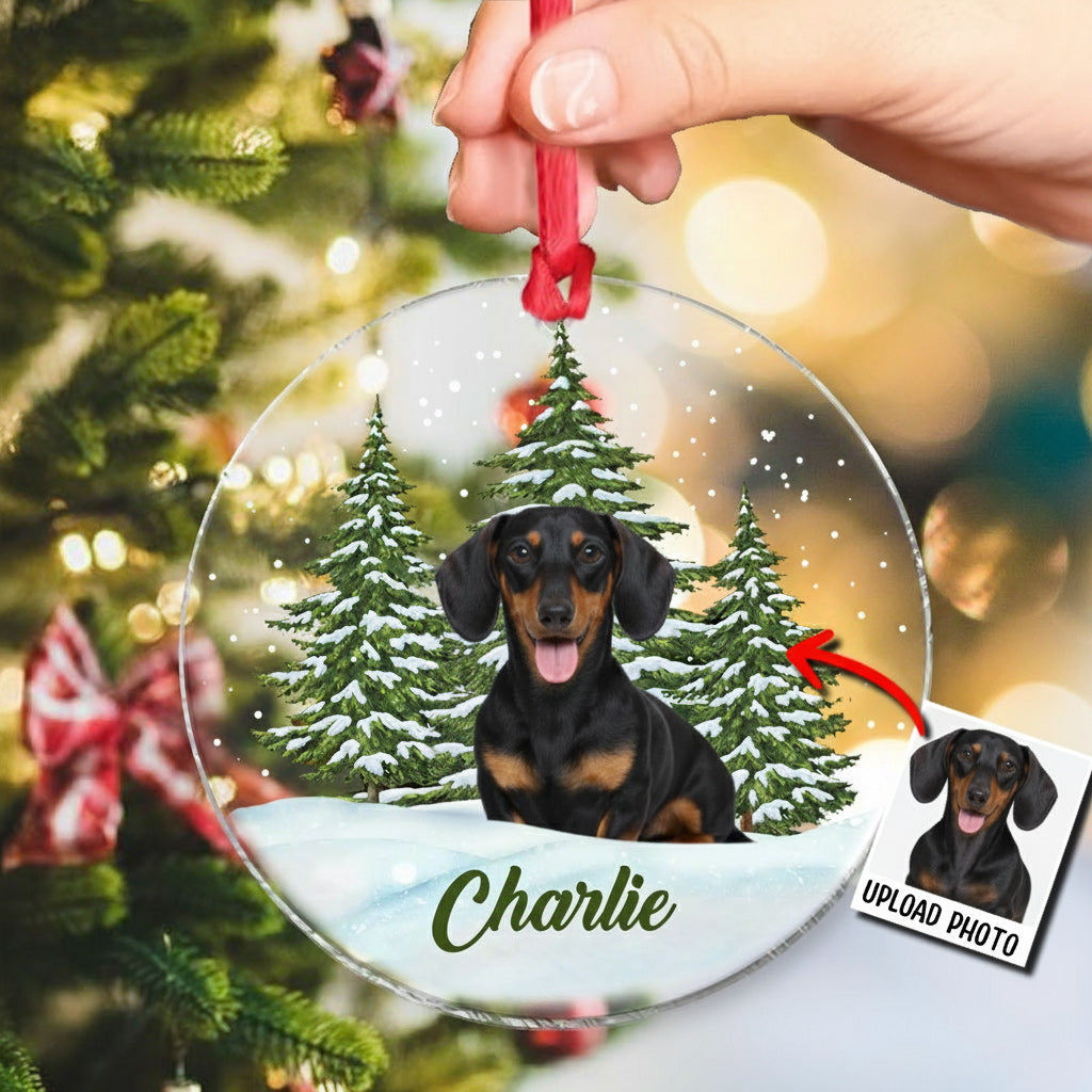 Merry Christmas - Personalized Dog Transparent Ornament