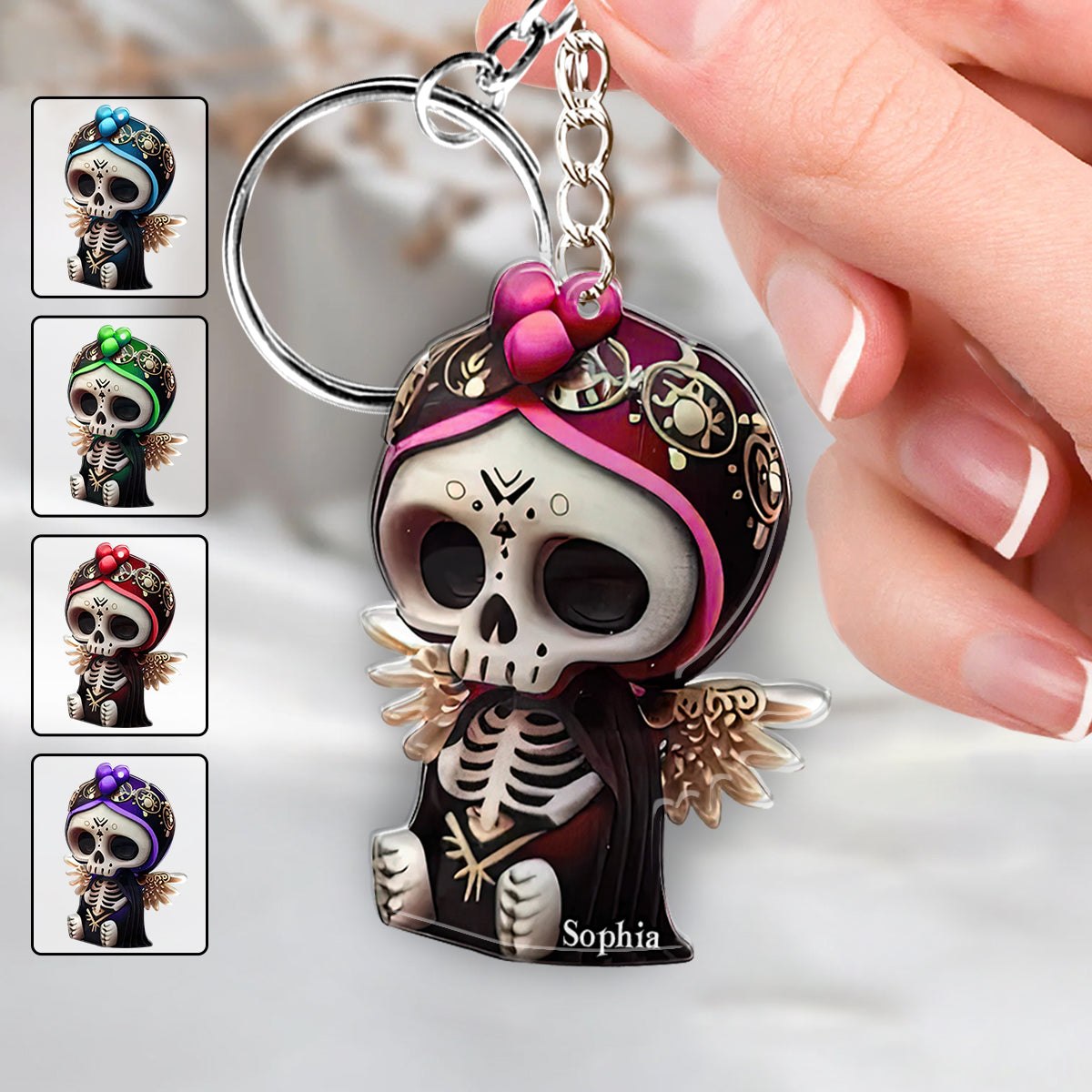 Cute Skull - Personalized Skull Keychain