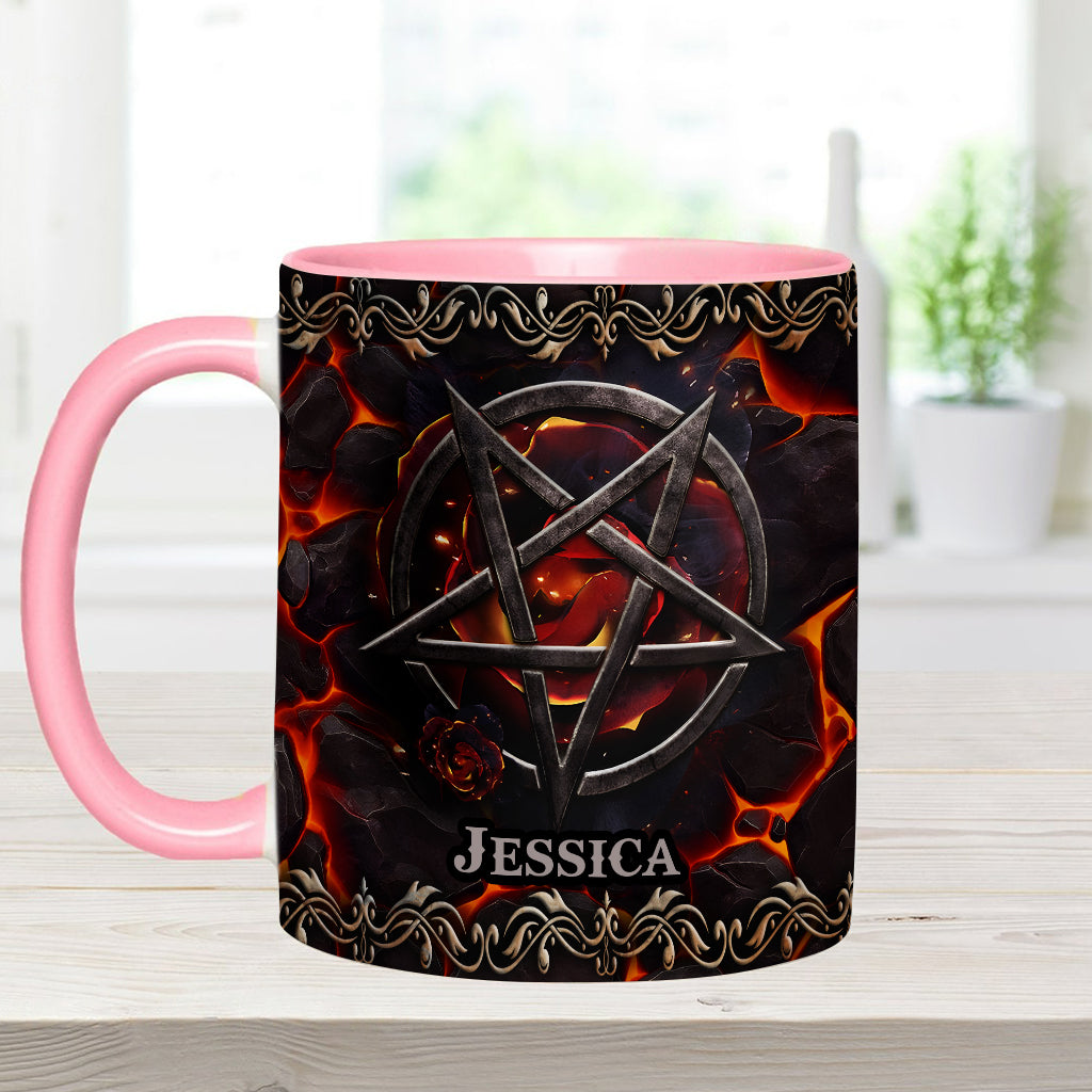 Volcanic Pentacle - Personalized Witch Accent Mug
