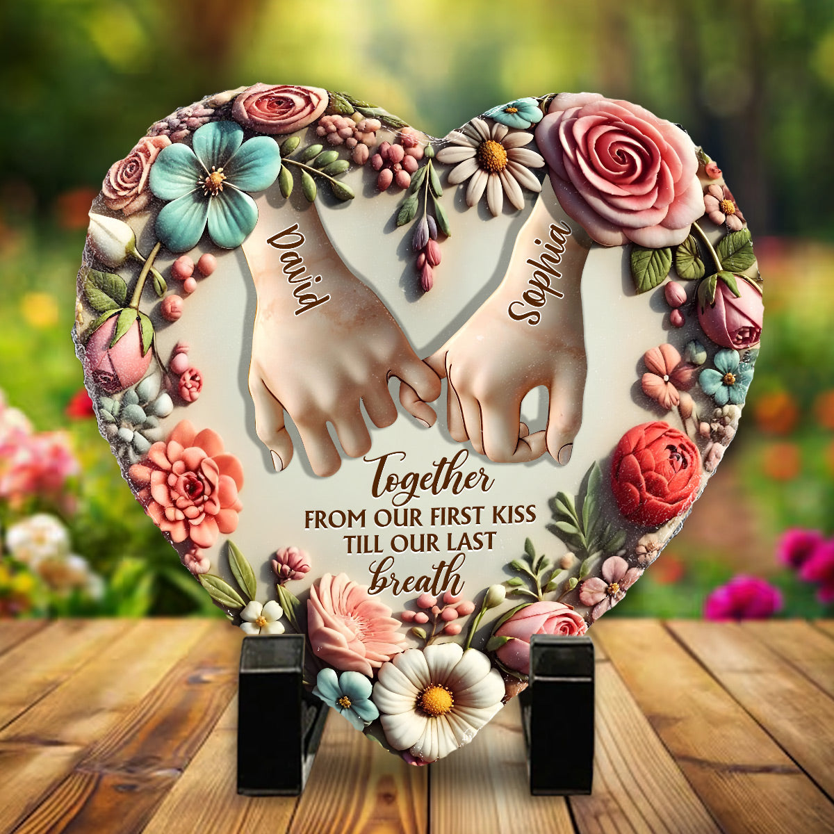 Annoying Each Other - Personalized Couple Heart Shaped Stone