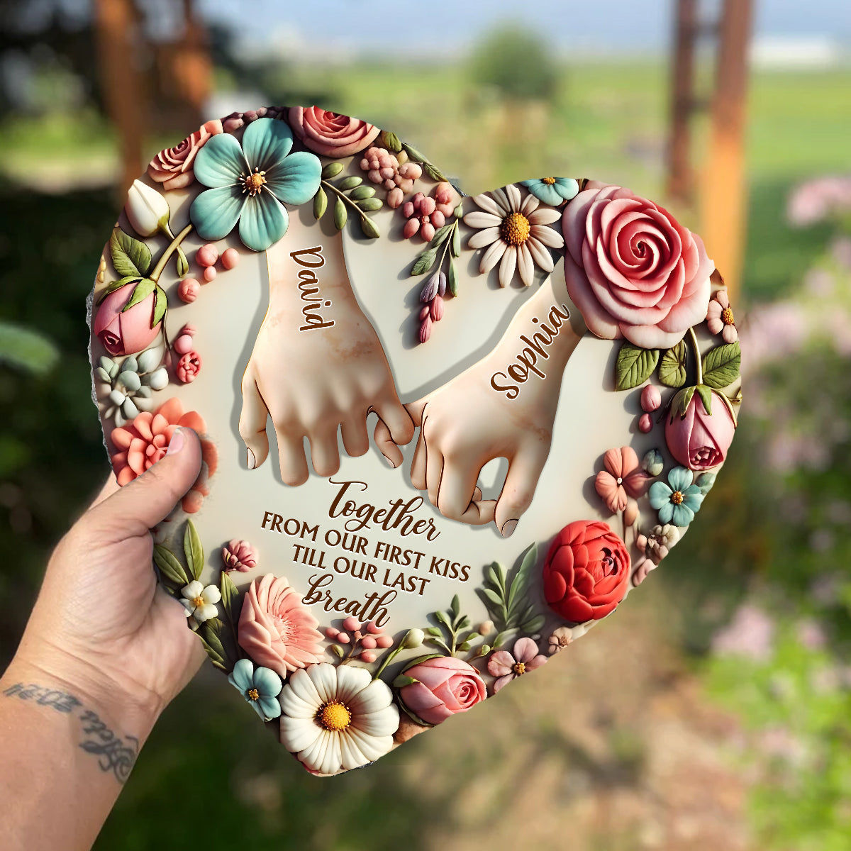 Annoying Each Other - Personalized Couple Heart Shaped Stone