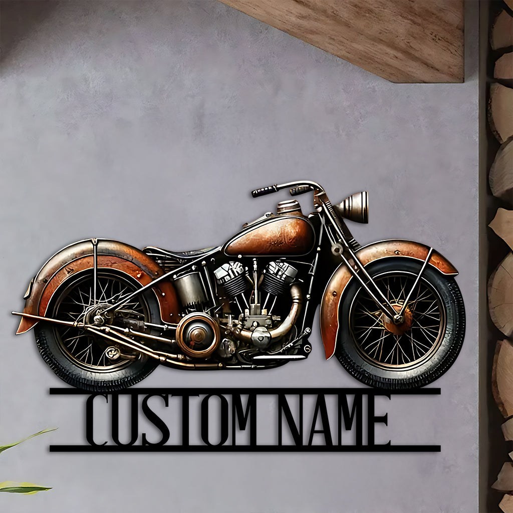 Custom Name - Personalized Biker Cut Metal Sign