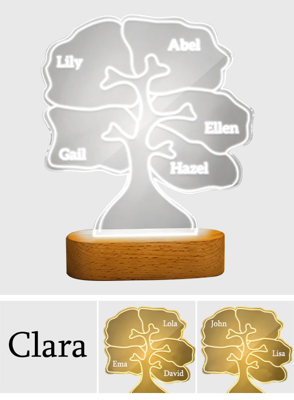 Any Text - Personalized Family Any Name Family Tree Lamp