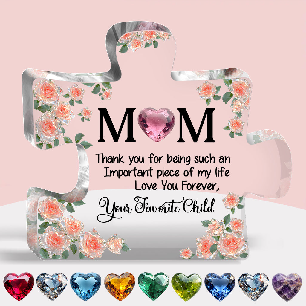 Thank You Mom, BirthStone Personalize - Personalized Mother Custom Shaped Acrylic Plaque