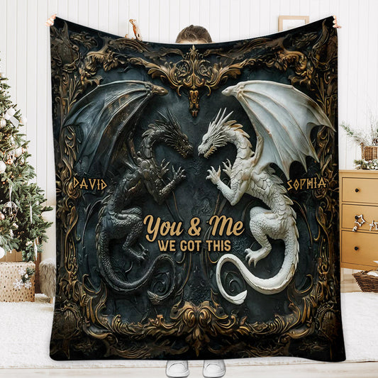 You & Me We Got This - Personalized Dragon Blanket
