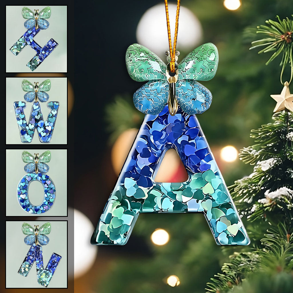 Beautiful Butterfly Alphabet - Personalized Butterfly Ornament