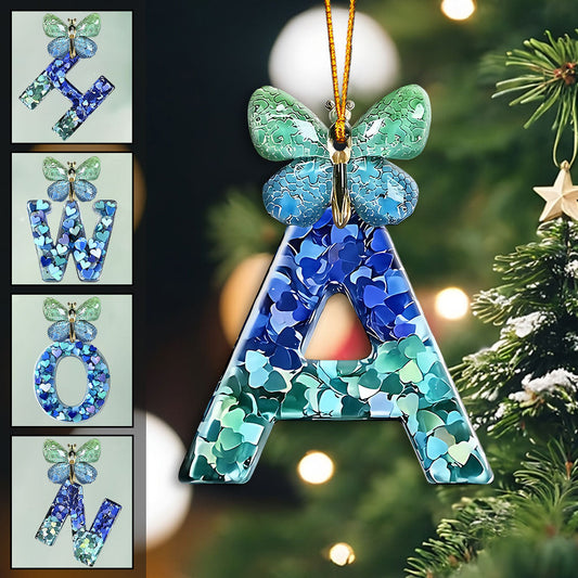 Beautiful Butterfly Alphabet - Personalized Butterfly Ornament