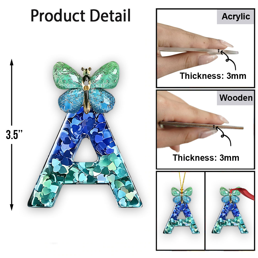 Beautiful Butterfly Alphabet - Personalized Butterfly Ornament