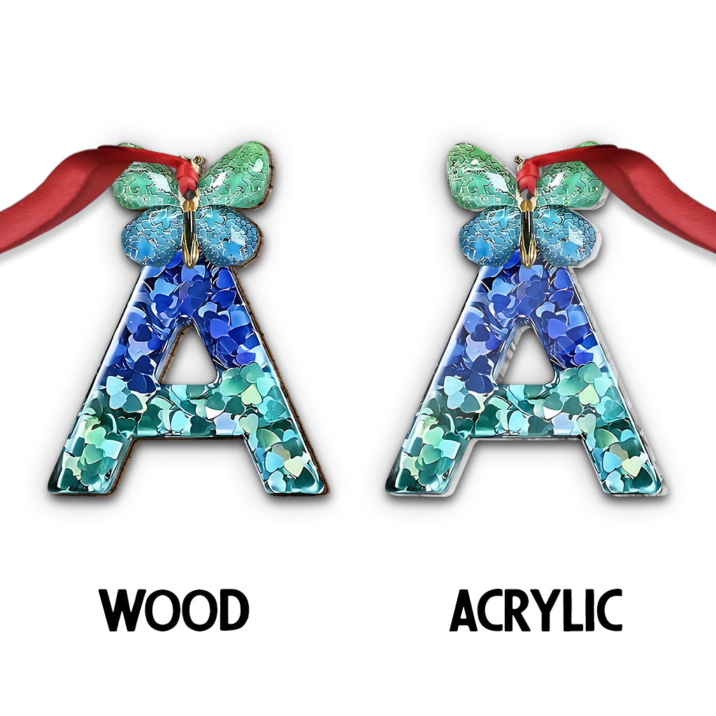 Beautiful Butterfly Alphabet - Personalized Butterfly Ornament