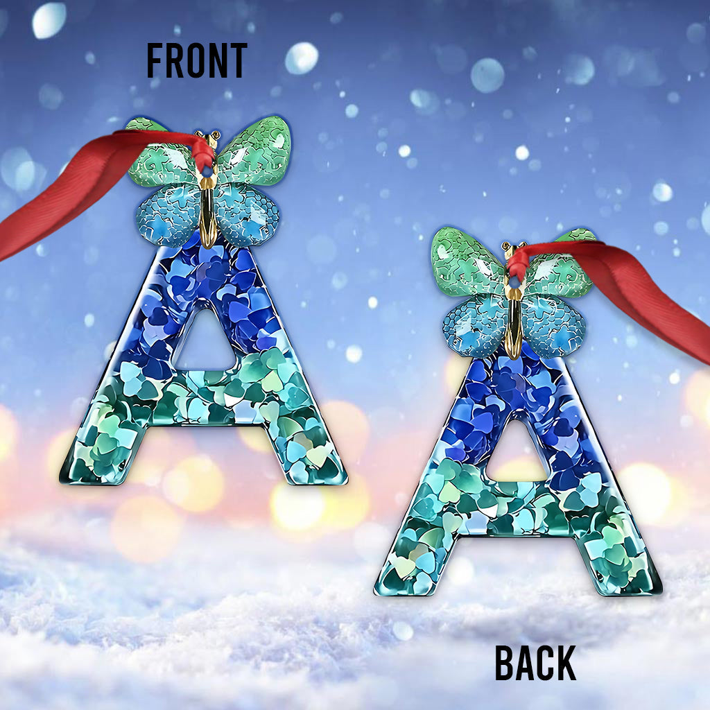 Beautiful Butterfly Alphabet - Personalized Butterfly Ornament