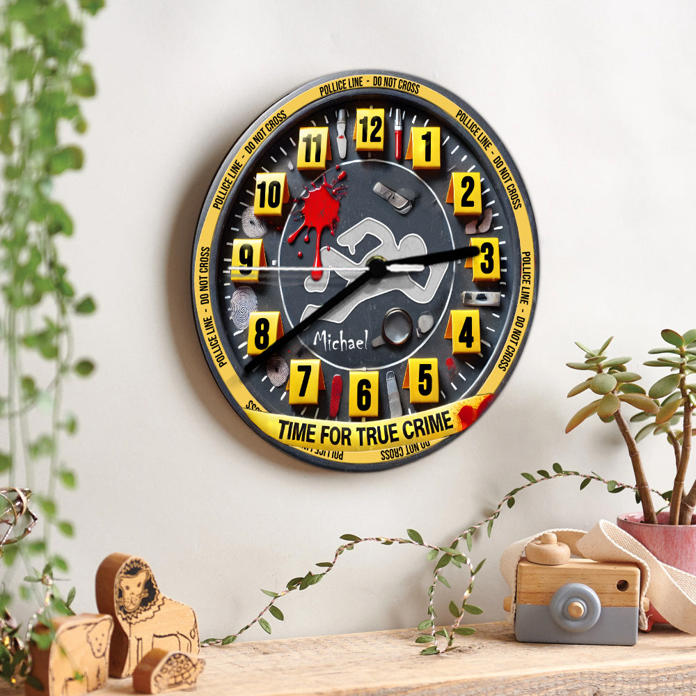 Time For True Crime - Personalized Wall Clock