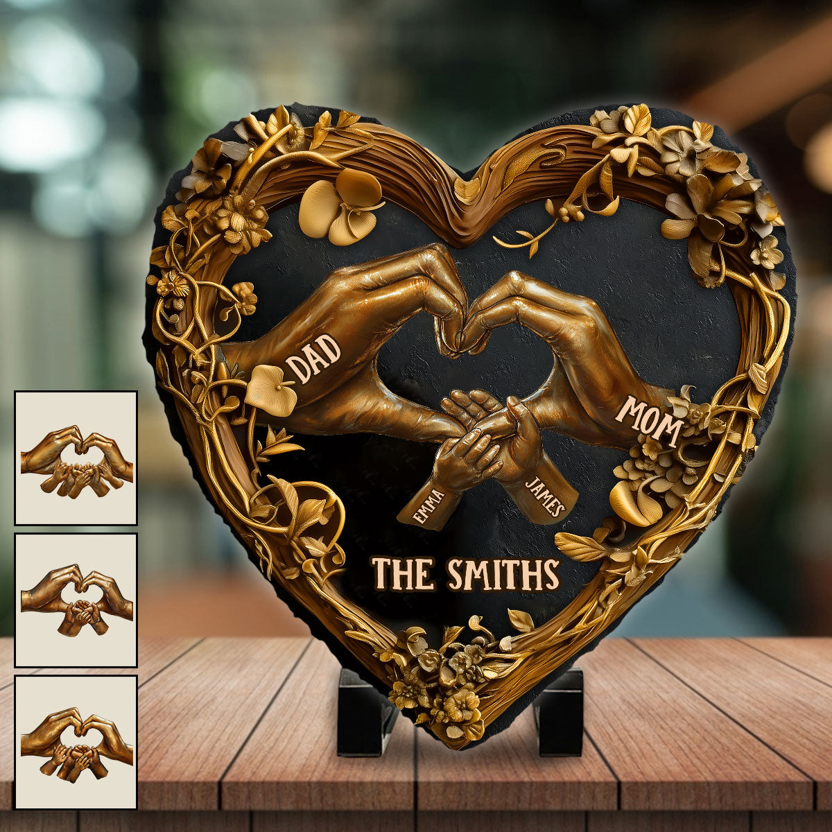 Our Family - Personalized Family Heart Shaped Stone