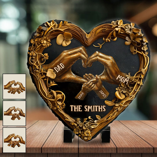 Our Family - Personalized Family Heart Shaped Stone