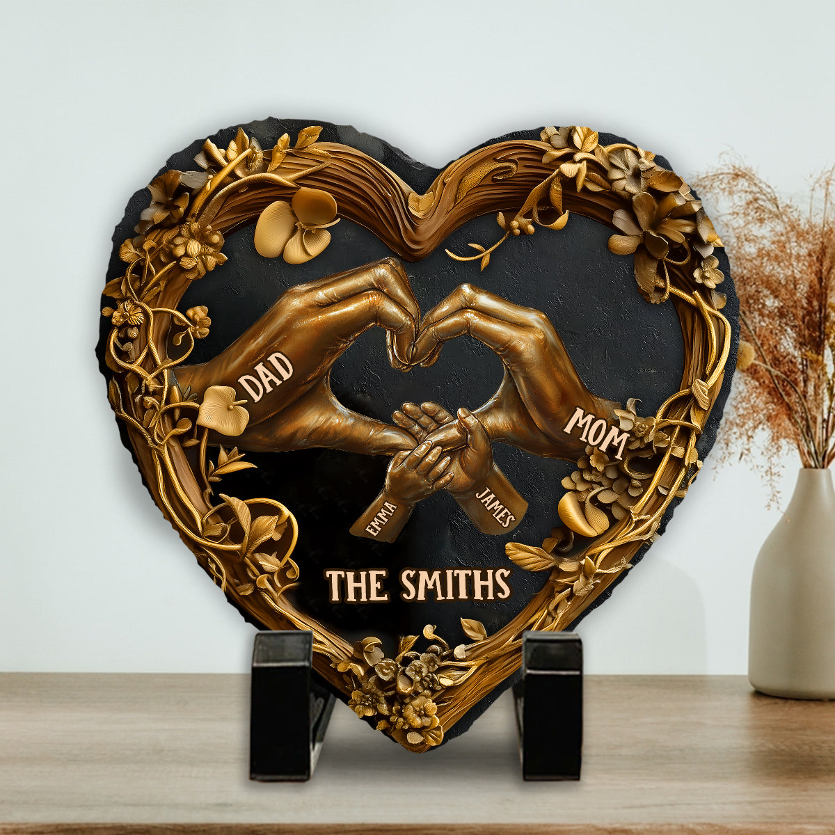 Our Family - Personalized Family Heart Shaped Stone