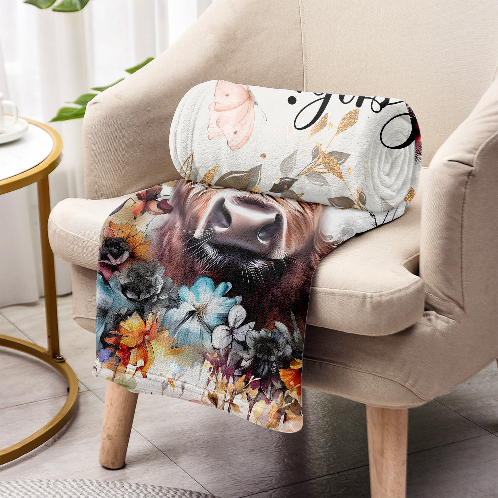 Cute Cow - Personalized Blanket