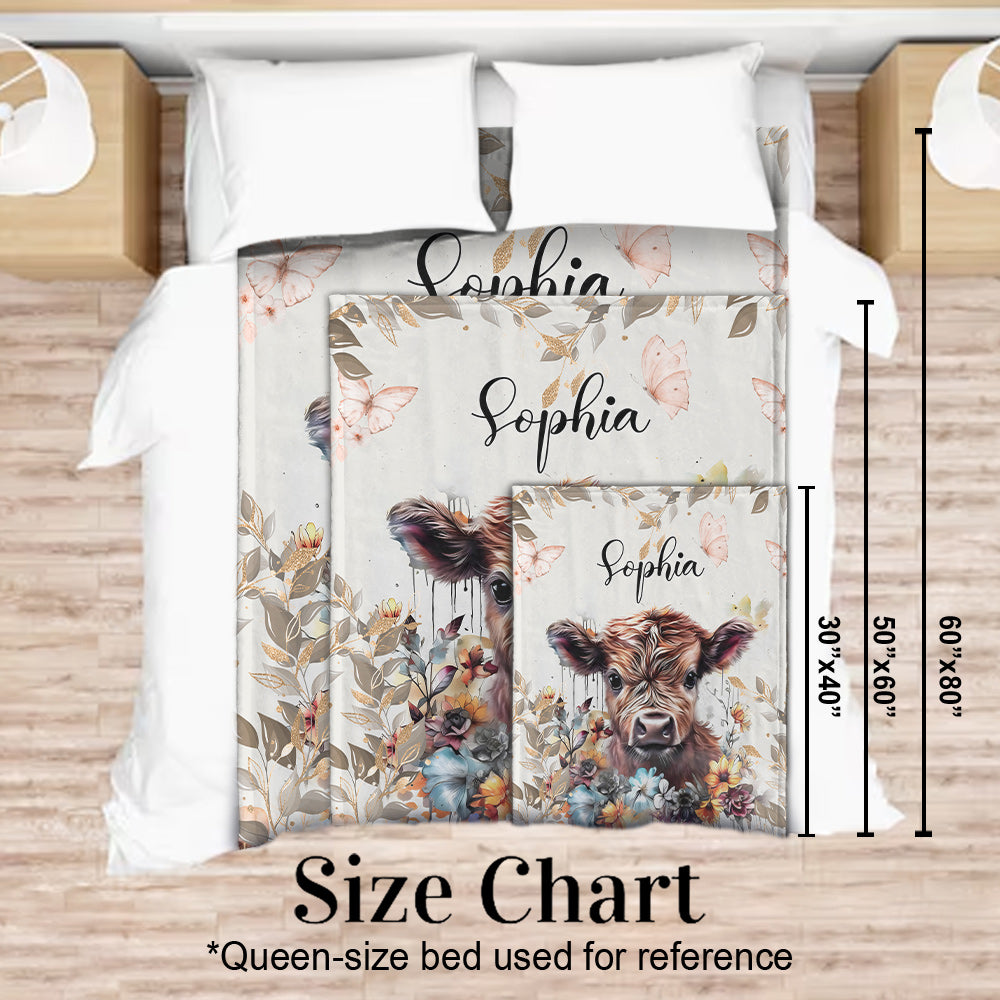 Cute Cow - Personalized Blanket