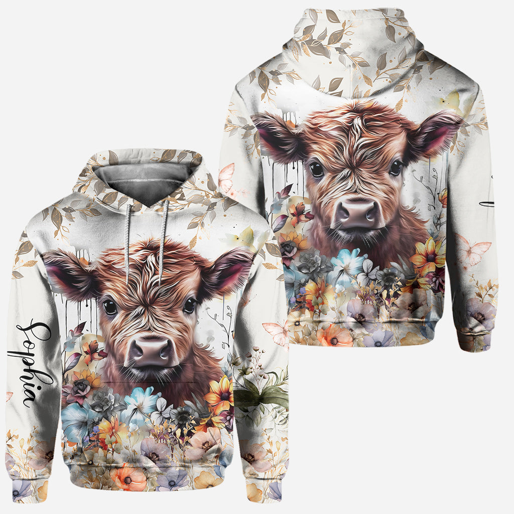 Cute Cow - Personalized Highland Cow Hoodie and Leggings
