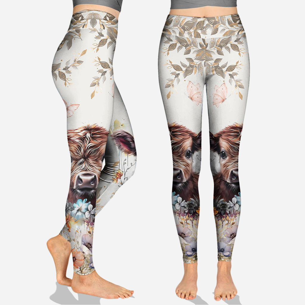 Cute Cow - Personalized Highland Cow Hoodie and Leggings