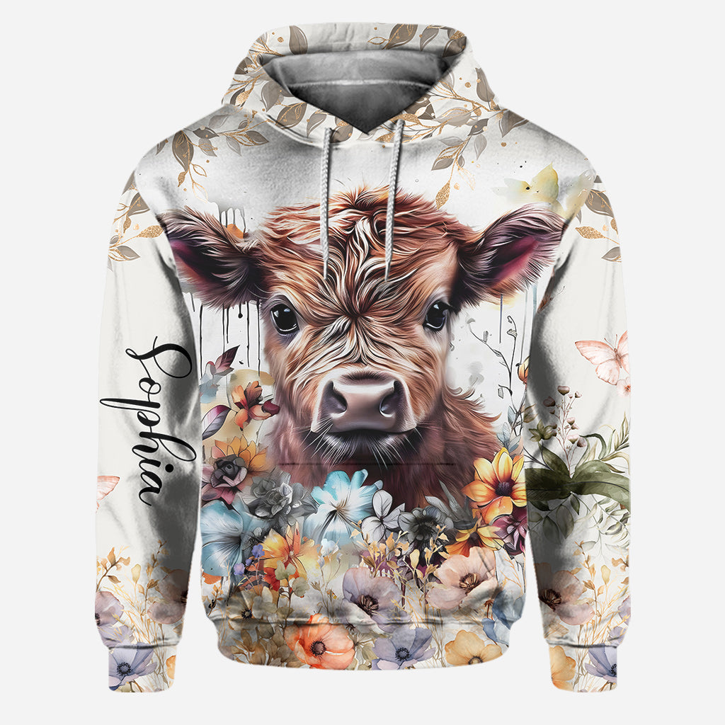 Cute Cow - Personalized Highland Cow Hoodie and Leggings