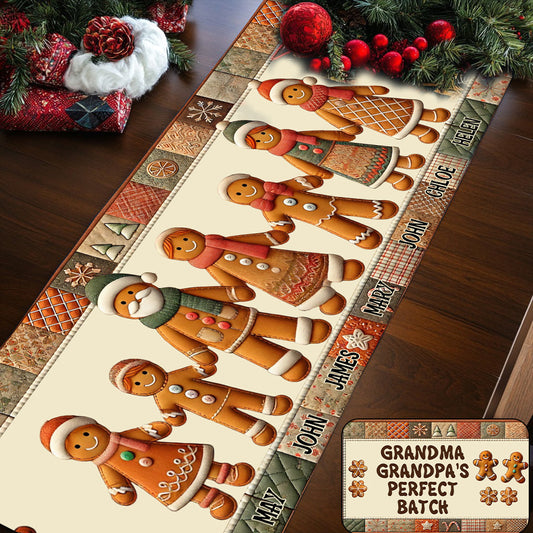 Grandma Grandpa's Perfect Batch - Personalized Grandma Table Runner