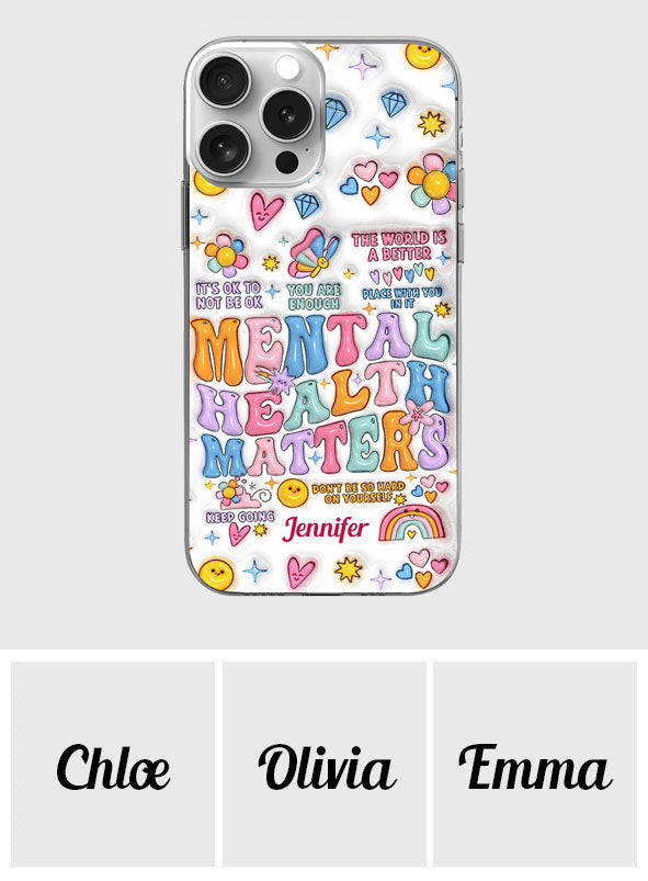 Mental Health Matter - Personalized Mental Health Awareness Clear Phone Case