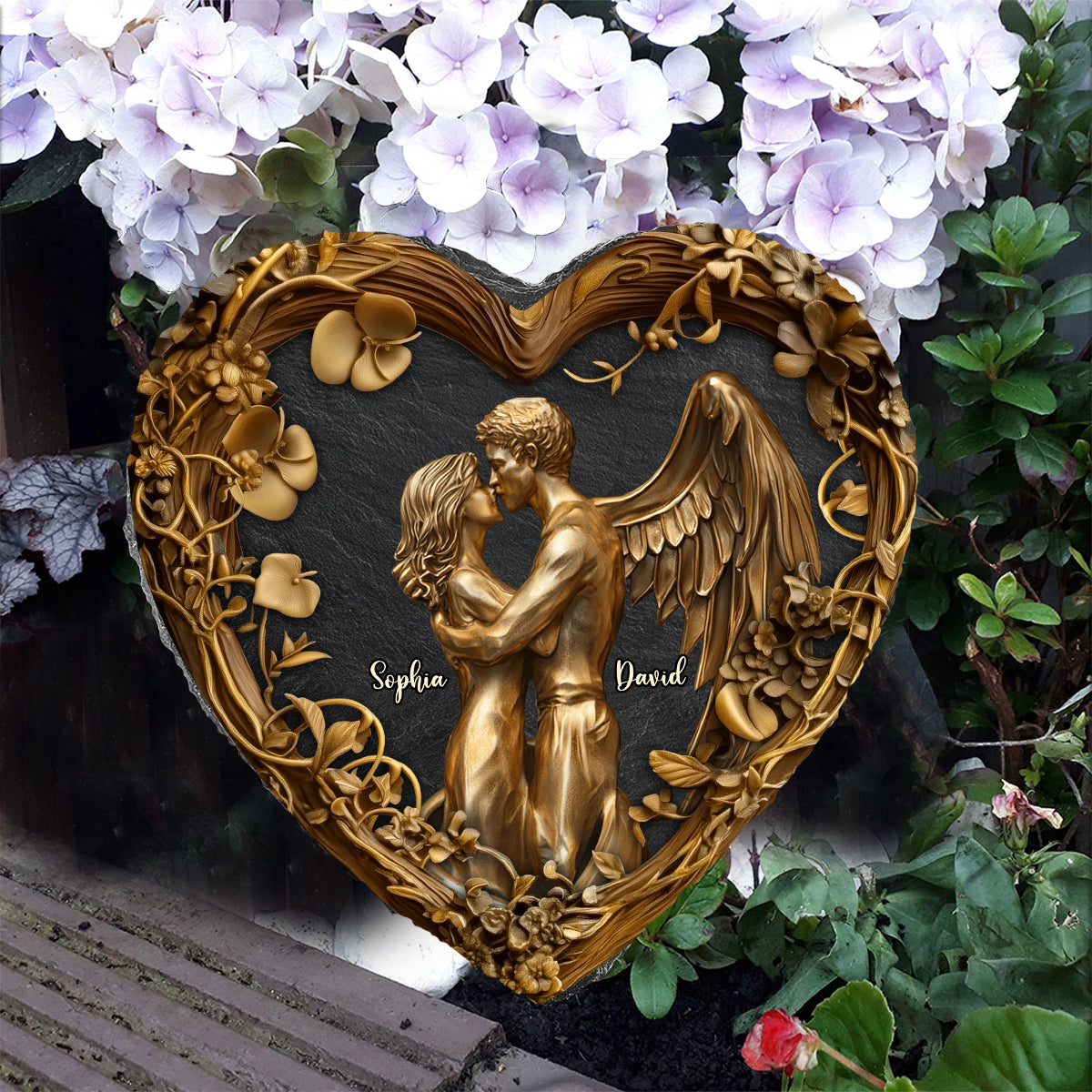 You & Me - Personalized Couple Heart Shaped Stone