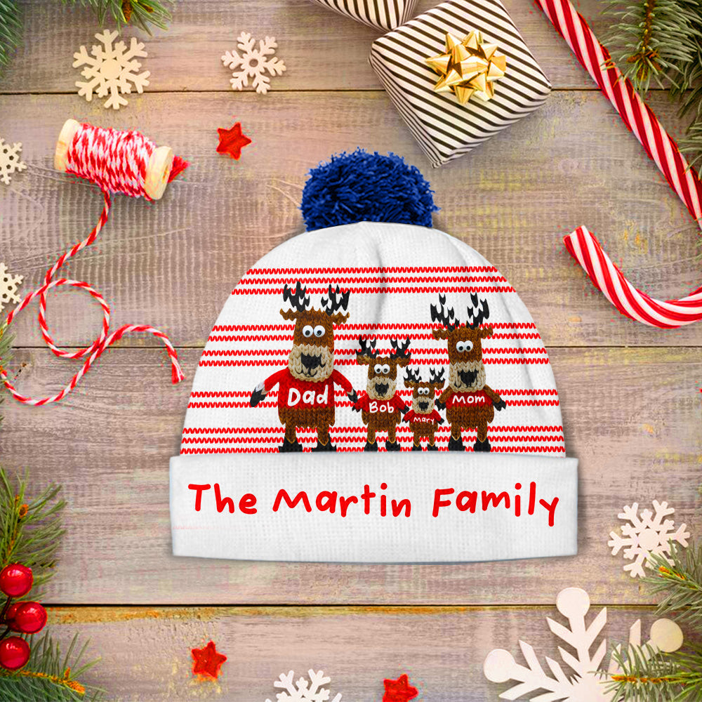 Oh Deer Christmas - Personalized Family Beanie Hat
