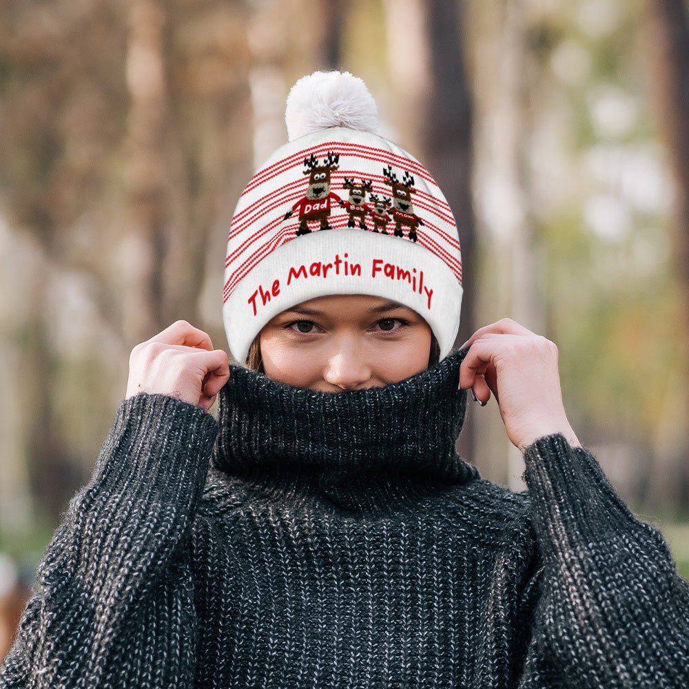 Oh Deer Christmas - Personalized Family Beanie Hat