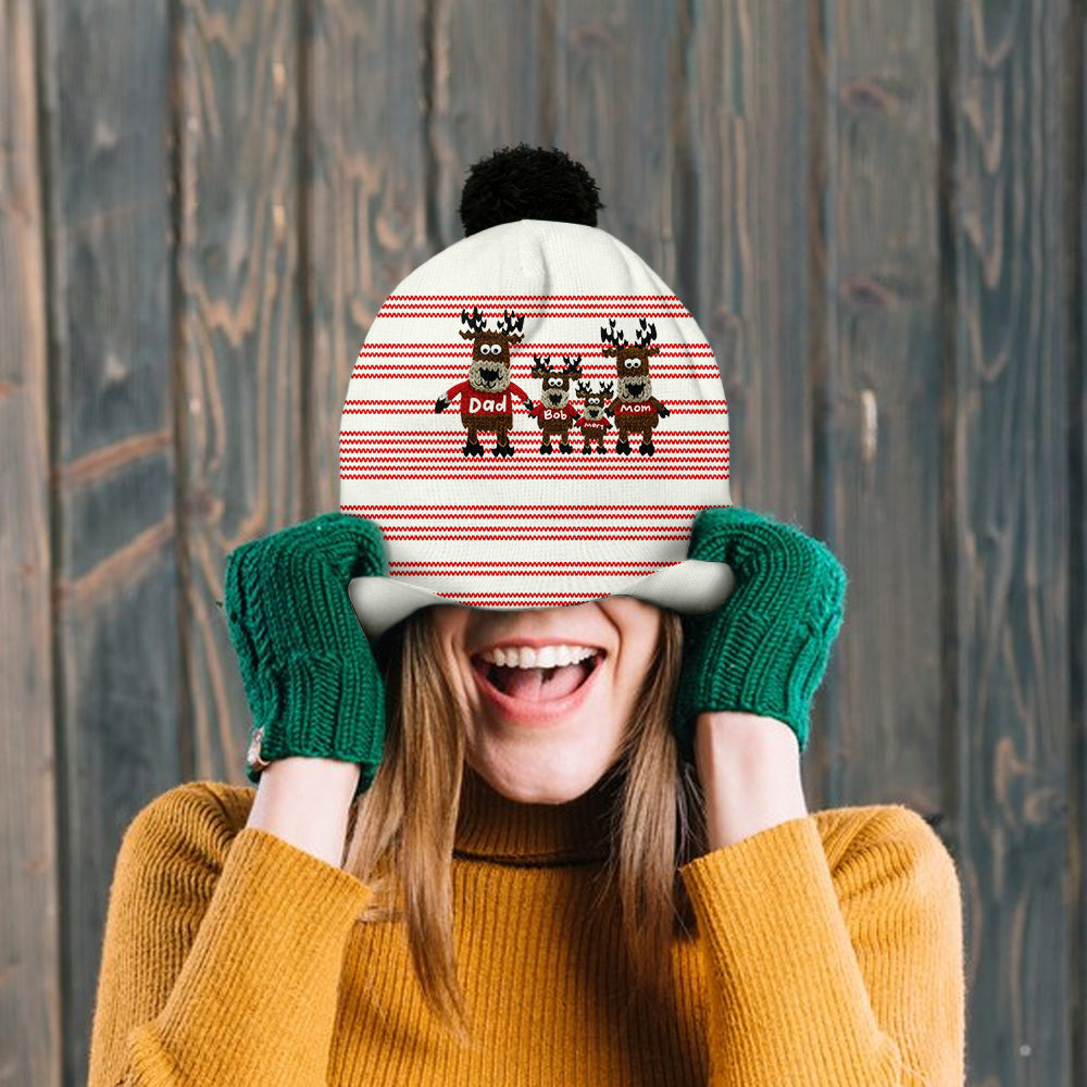 Oh Deer Christmas - Personalized Family Beanie Hat