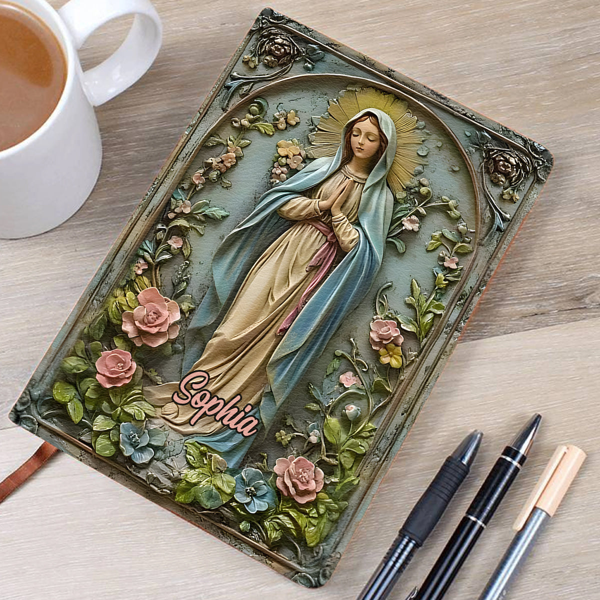 Faith Hope Love - Personalized Christian Leather Journal