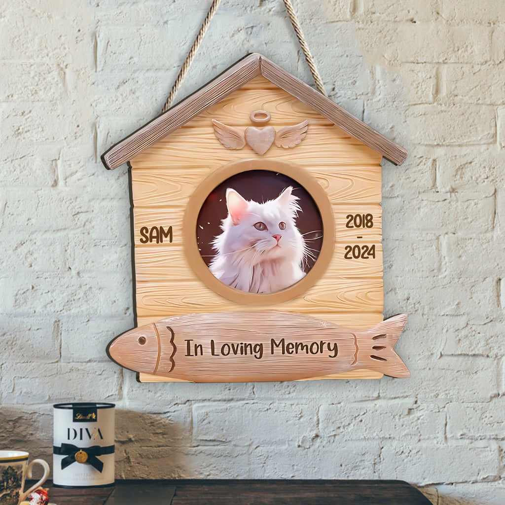 Love You Forever - Personalized Cat Custom Shaped Wood Sign
