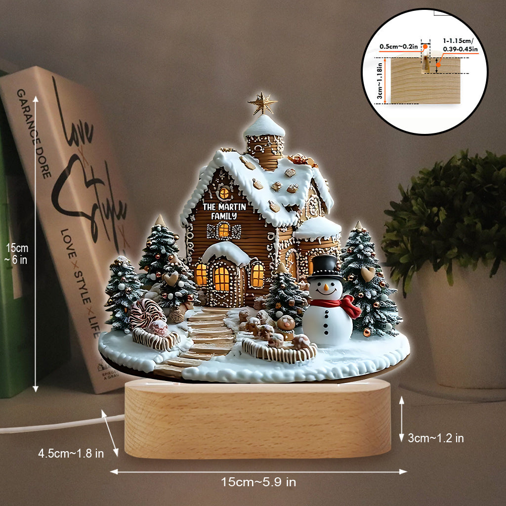 Merry Christmas - Personalized Family Shaped Plaque Light Base