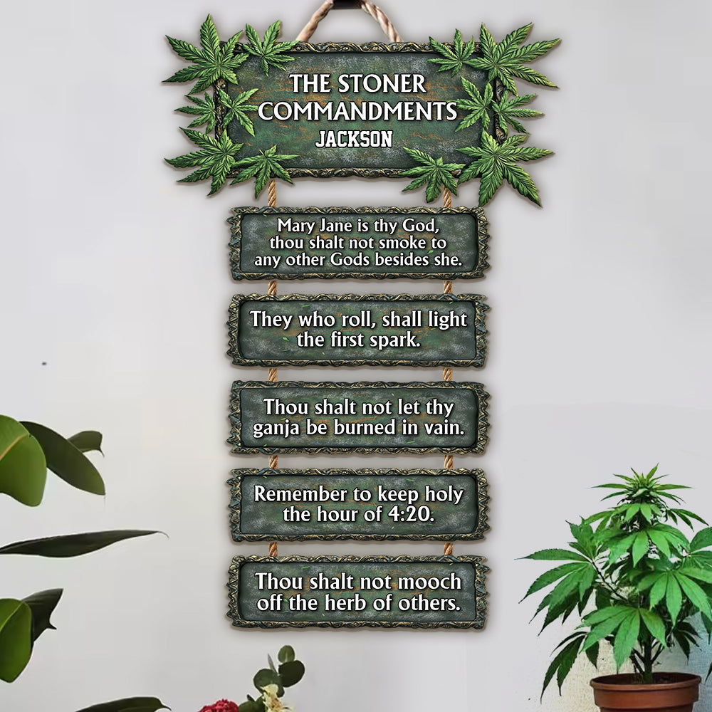 The Stoner Commandments - Personalized Weed Pallet Wood Sign