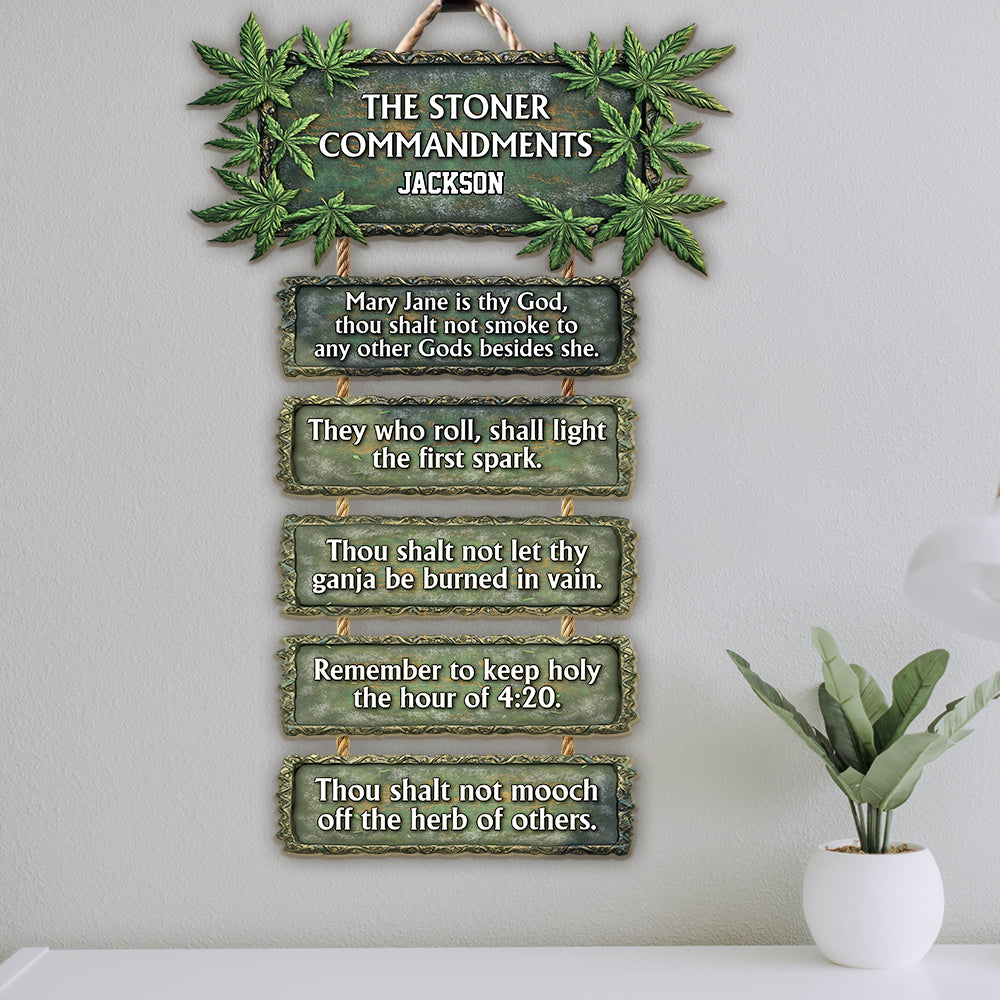 The Stoner Commandments - Personalized Weed Pallet Wood Sign