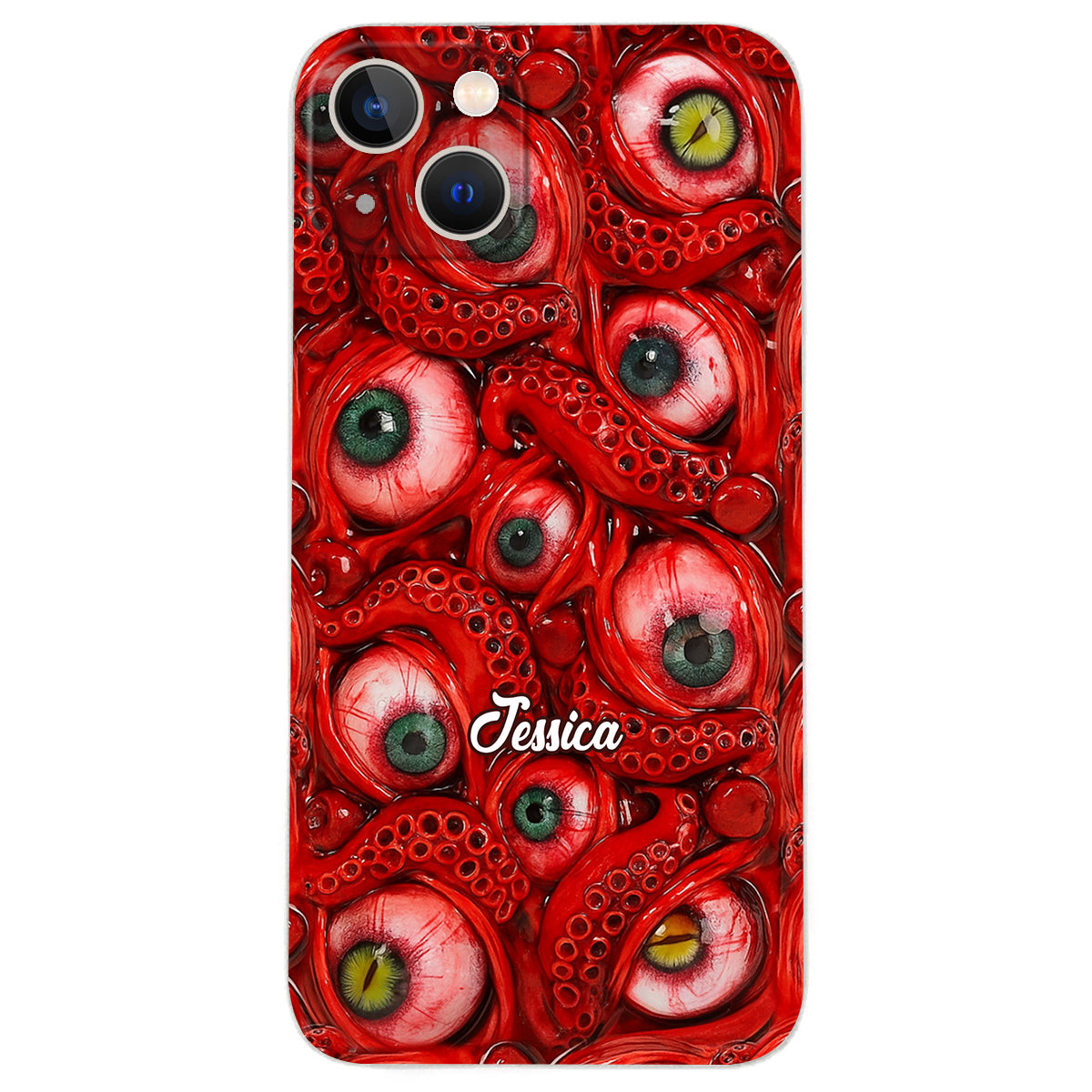 Horror Bloody Eyes - Personalized Halloween Leather Phone Case