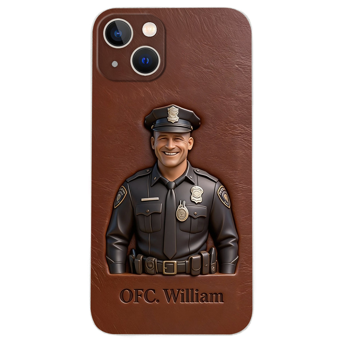 Police Gifts - Personalized Police Officer Leather Phone Case