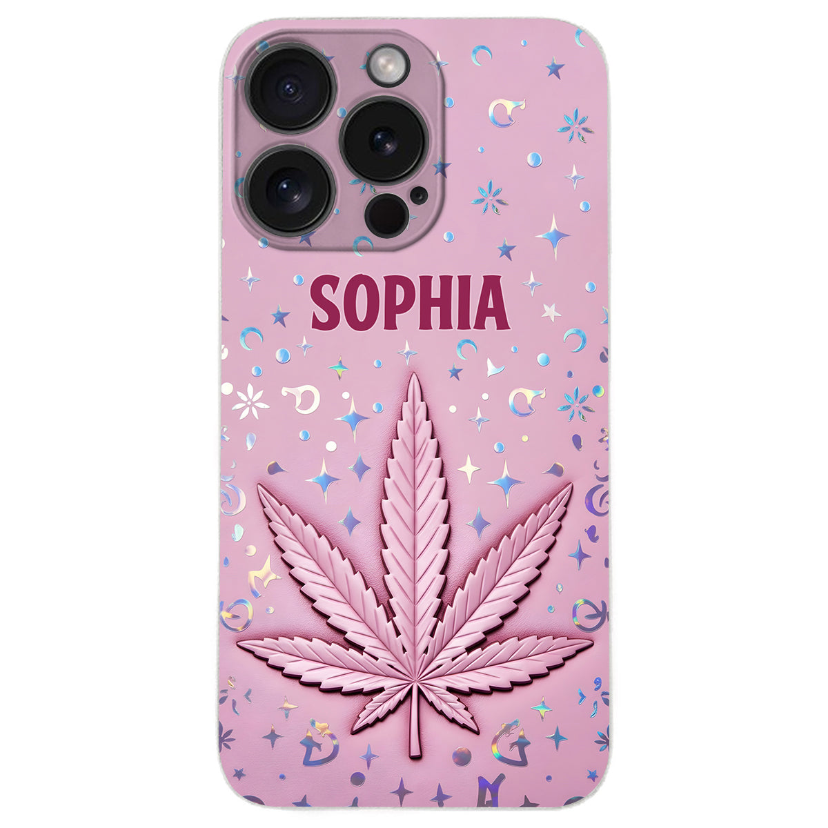 Stoner Chick - Personalized Weed Leather Phone Case