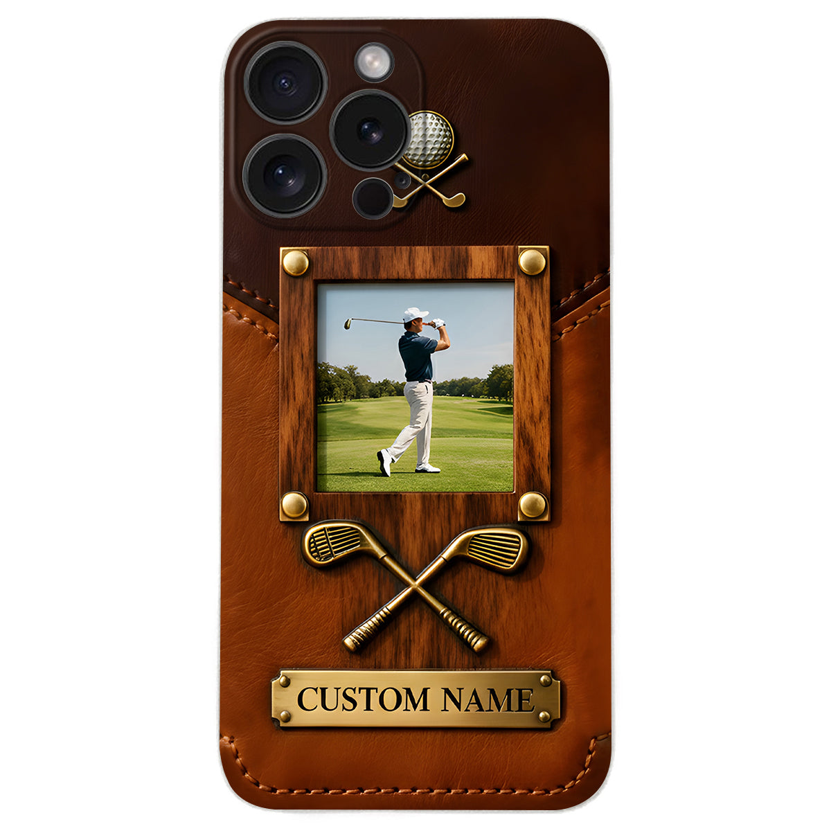 The Memory On The Course - Personalized Golf Leather Phone Case