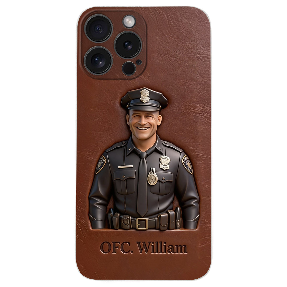 Police Gifts - Personalized Police Officer Leather Phone Case