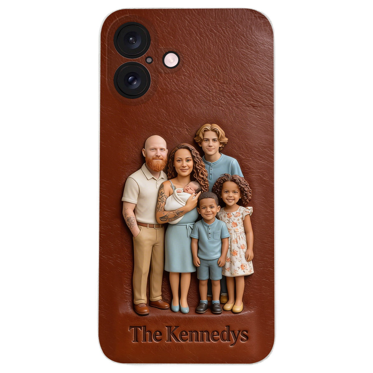 Custom Any Photo - Personalized Family Leather Phone Case