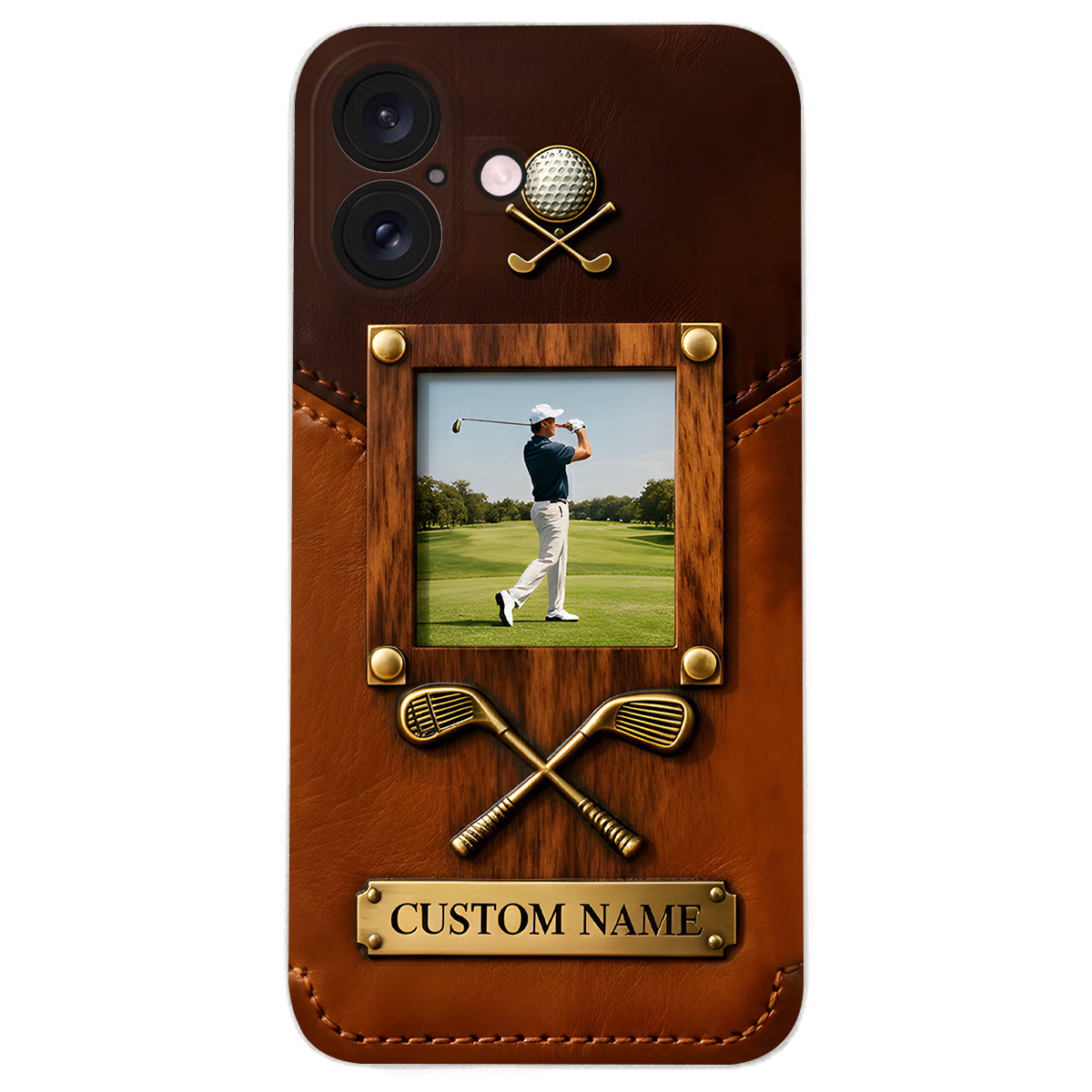 The Memory On The Course - Personalized Golf Leather Phone Case