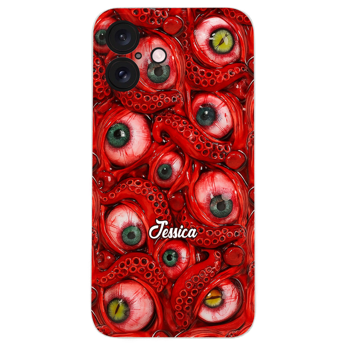 Horror Bloody Eyes - Personalized Halloween Leather Phone Case