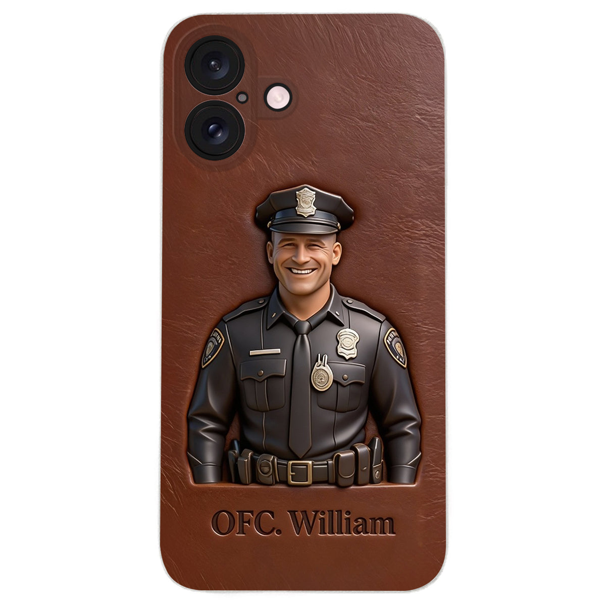 Police Gifts - Personalized Police Officer Leather Phone Case
