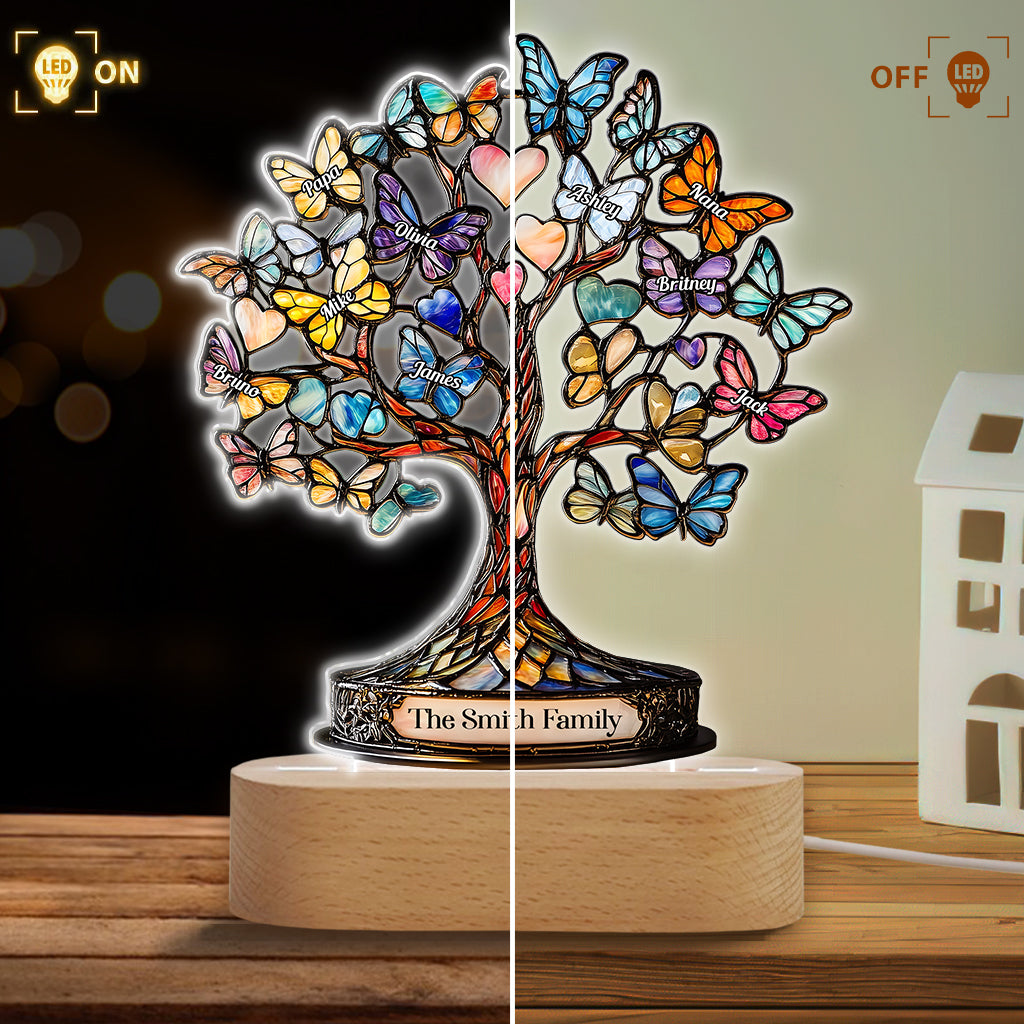 Tree Of Life - Personalized Family Shaped Plaque Light Base