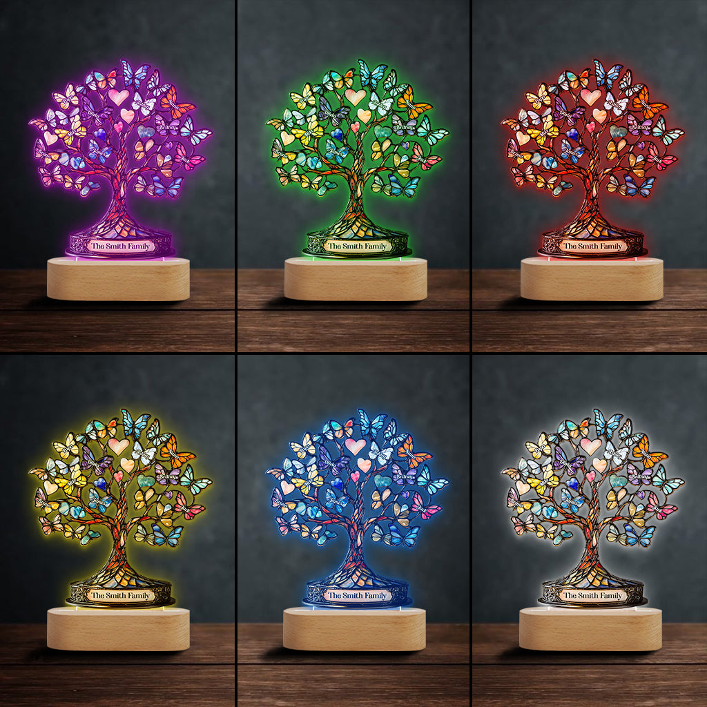 Tree Of Life - Personalized Family Shaped Plaque Light Base