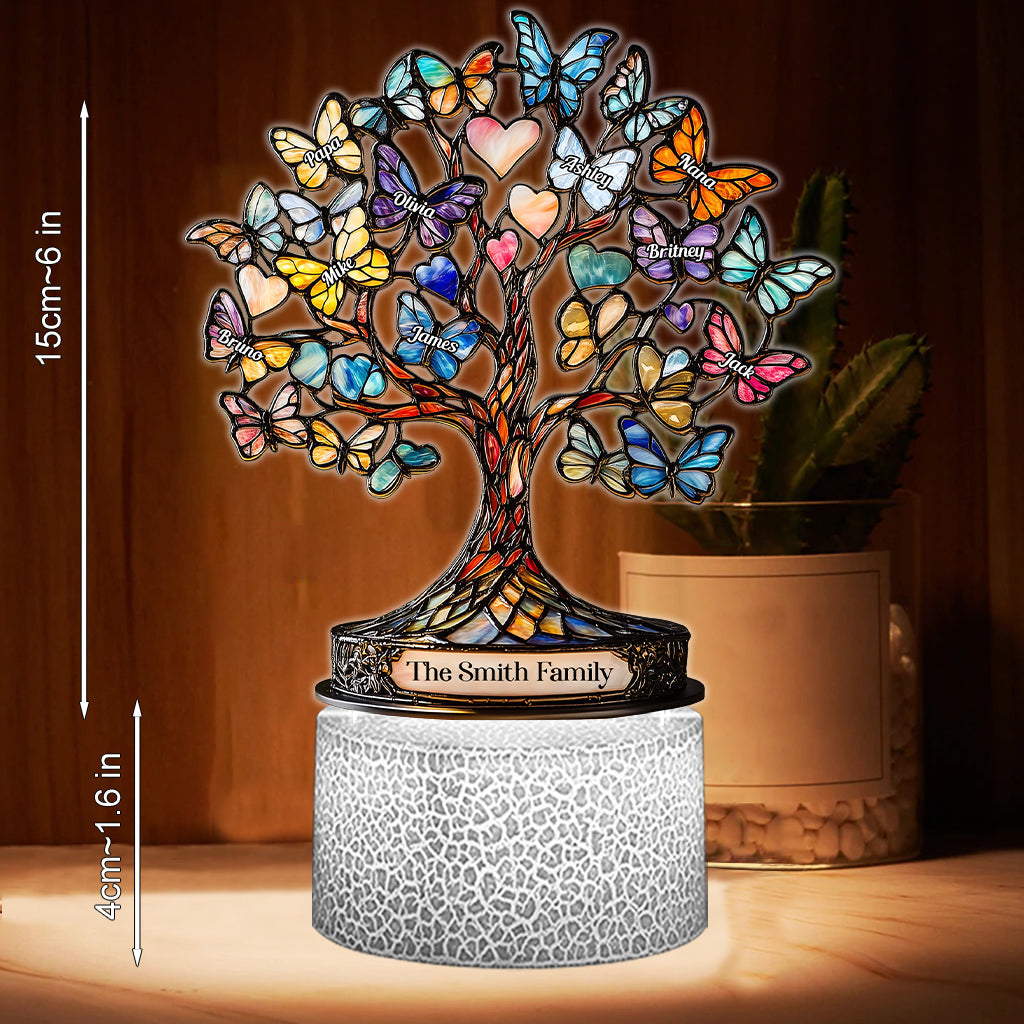Tree Of Life - Personalized Family Shaped Plaque Light Base