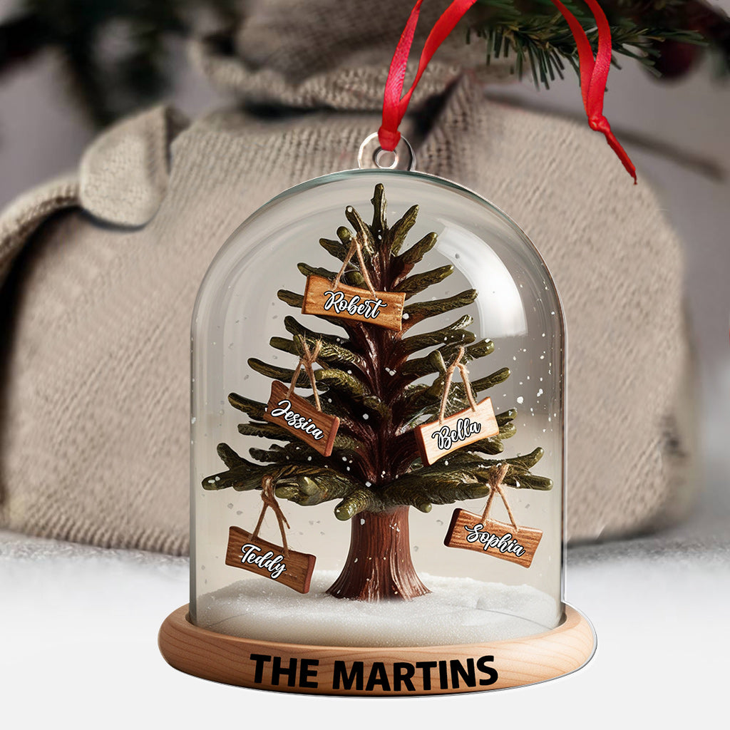 Christmas Family Tree Dome - Personalized Family Transparent Ornament