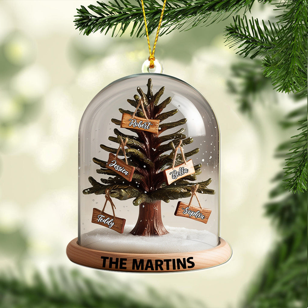 Christmas Family Tree Dome - Personalized Family Transparent Ornament